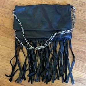 LYNN TALLERICO Black Chic Fringe Crossbody/Shoulder Bag